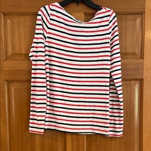 EUC! Women’s size M GAP Red and Black striped Fitted Long Sleeve Tee!